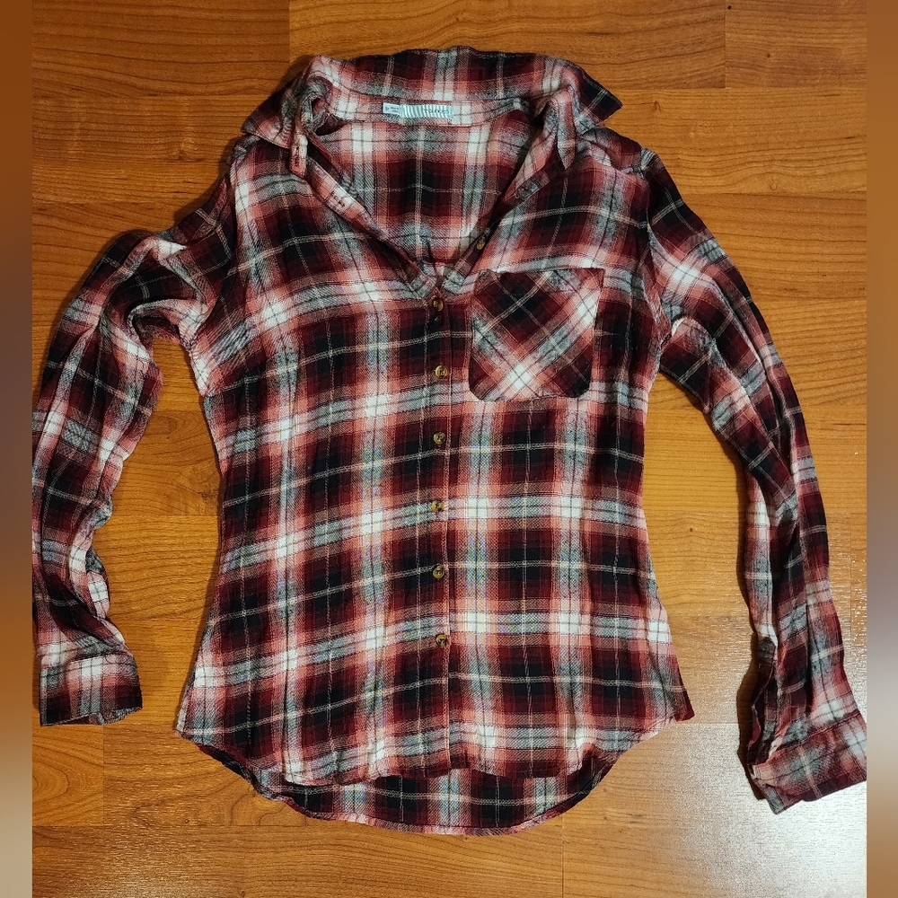 Maurices Oversized Plaid Button Up Shirt XS